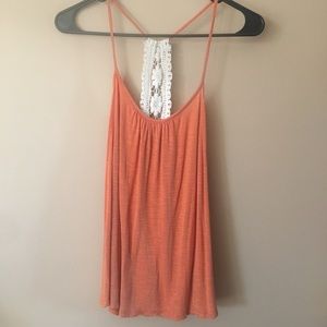 Orange Crochet Tank Top